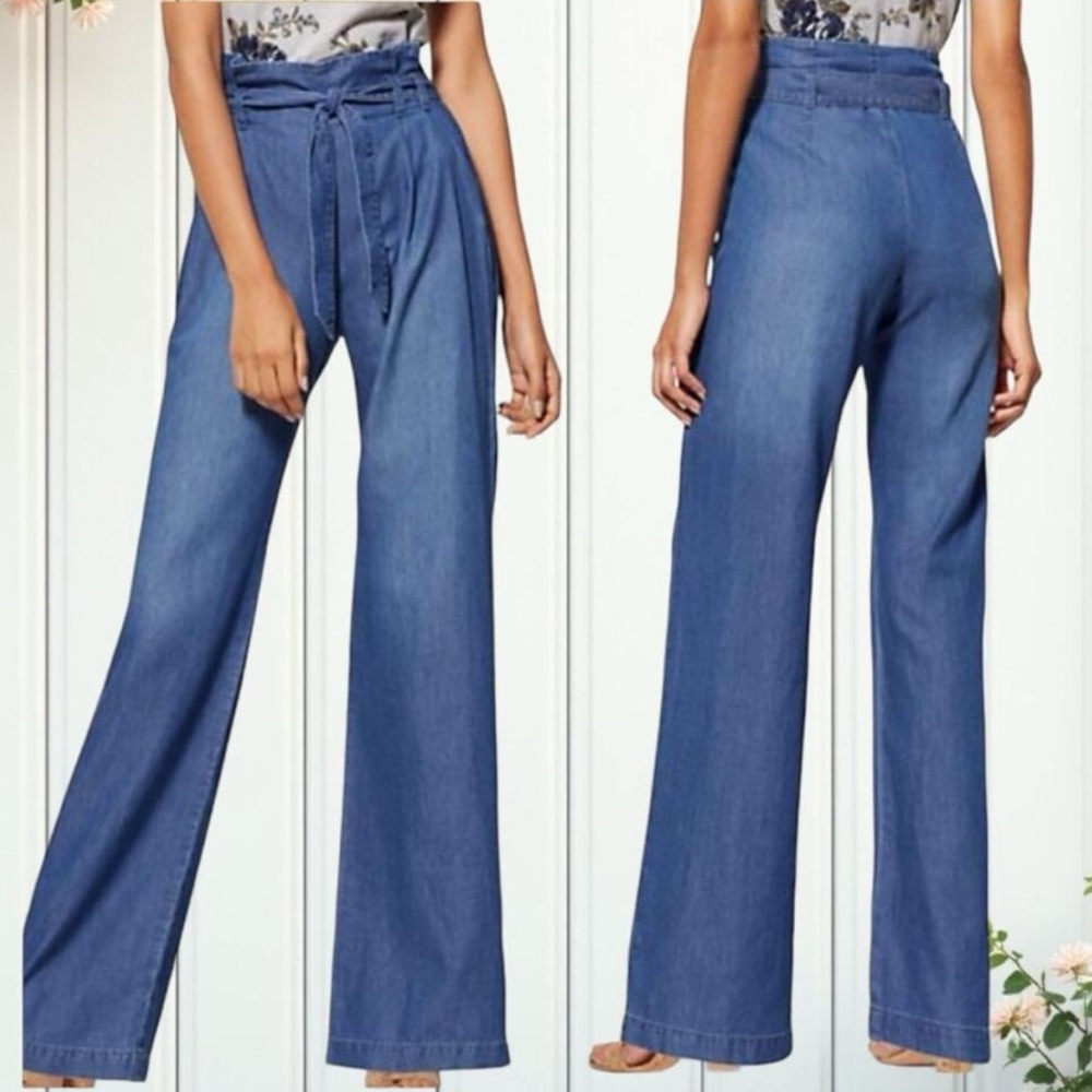 New York & Company, Blue Wide Leg Jeans, Size 6